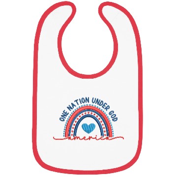 Discover One Nation Under God Rainbow Embroidery Effect Bibs