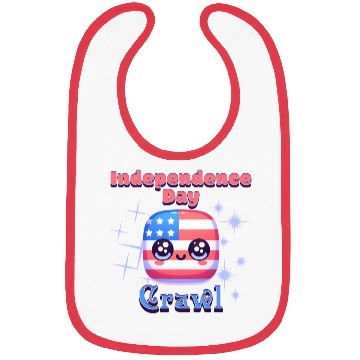 Discover Independence Day Crawl kawaii icon Design Bibs