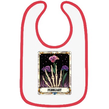 Discover February Gothic Tarot Card - Violet Flower & Skele Bibs