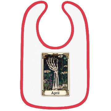 Discover April Gothic Tarot Card - Daisy Flower & Skeleton' Bibs