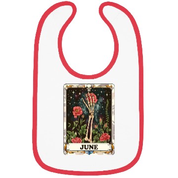 Discover June Gothic Tarot Card - Rose Flower & Skeleton's Bibs