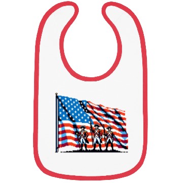 Discover The American Flag Pixel Art Design Bibs