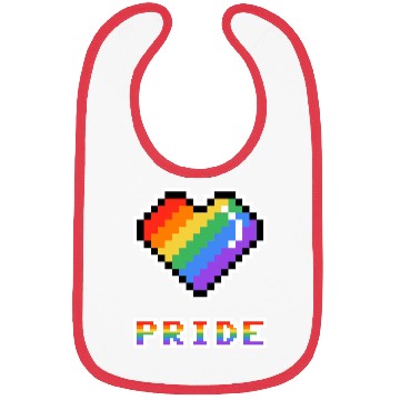 Discover Pixel heart Pride rainbow colored Bibs