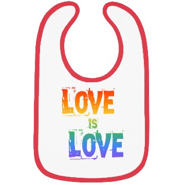 Discover love is love letter rainbow colored Bibs