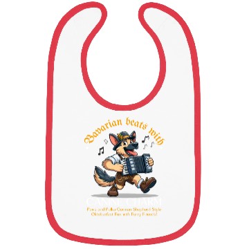 Discover Paws & Polka.  D83D DC3E D83C DFB6 D83E DE97 German shepherd dancing Bibs