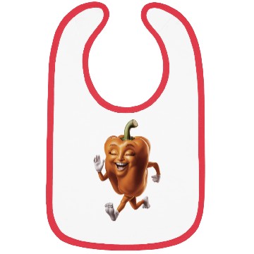 Discover Orange Bell Pepper Running Realistic Bibs
