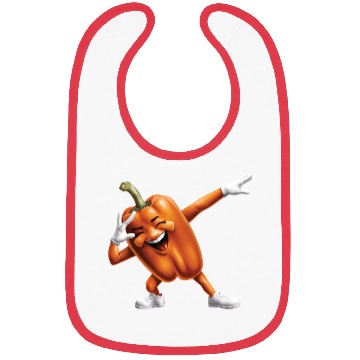 Discover Orange Bell Pepper Dabbing Realistic Bibs