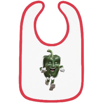 Discover Green Bell Pepper Running Realistic Bibs