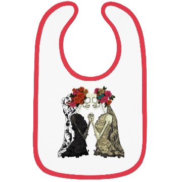Discover Lesbian Couple Skeletons Kissing LGBTQ Pride Bibs