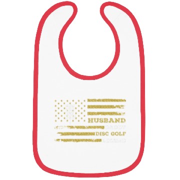 Discover Disc Golf Husband Daddy US Flag Bibs