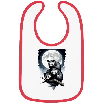 Discover Opossum on Tree at Night Animals Lover Design Bibs