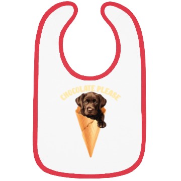 Discover Brown Labrador CHOCOLATE PLEASE Ice Cream Bibs