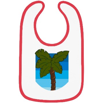 Discover Tropical Palm Tree Over an Ocean Bibs