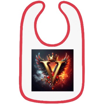 Discover Regal V Emblem with Crown and Wings Bibs