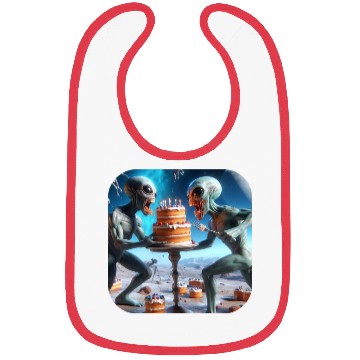 Discover Alien cake fight Bibs
