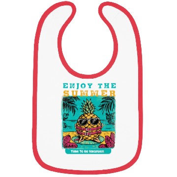 Discover Enjoy Summer Time To Go Vacation Funny Pineapple Bibs