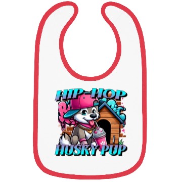 Discover Cartoon Hip-hop Husky Pup Bibs