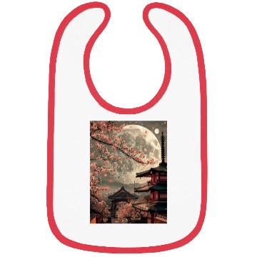 Discover Full Moon in Tokyo Japan Sakura Bibs