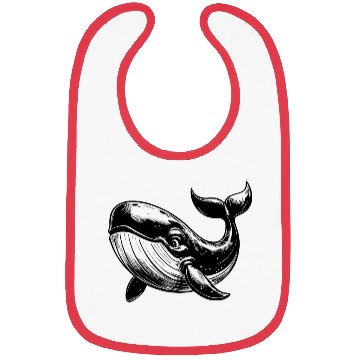 Discover Huge Smiling Blue Whale With Tail Fin Bibs