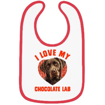 Discover Brown Labrador I LOVE MY CHOCOLATE LAB Owners Bibs