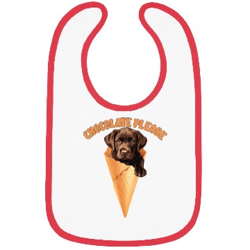 Discover Brown Labrador CHOCOLATE PLEASE Ice Cream Bibs