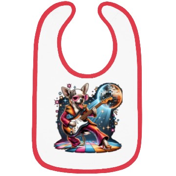 Discover Disco Guitar Chihuahua dog Bibs