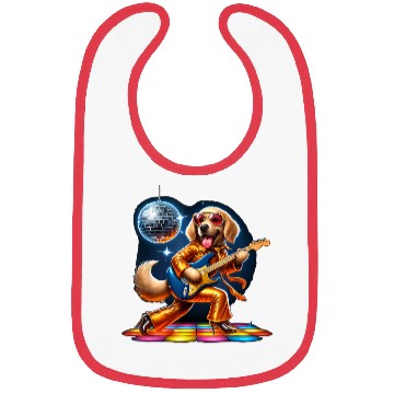 Discover Disco Golden Retriever dog Bibs