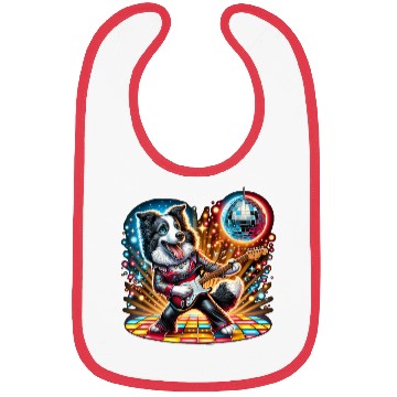 Discover Disco Border Collie dog Bibs