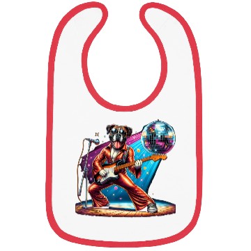 Discover Disco Guitar Boxer dog Bibs
