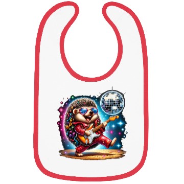 Discover Disco Ball Guitar Hedgehog Bibs