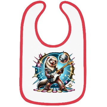 Discover Disco Ball Guitar Ferret Bibs