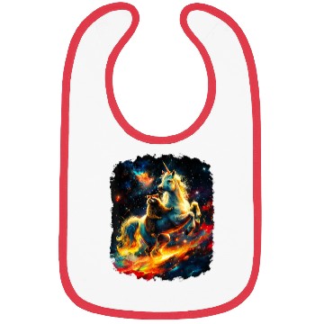 Discover Space Raccoon Riding unicorn Bibs