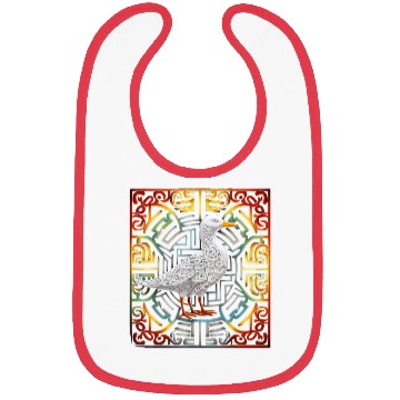 Discover Seagull Mandala Graphic Illustration Bibs