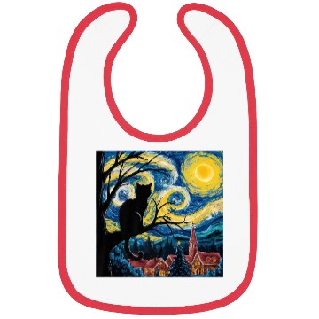 Discover Starry Night Cat Art Premium Bibs