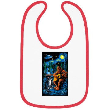 Discover UFO Bigfoot Sasquatch Camping Playing Bibs