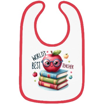 Discover Worlds Best Teacher Apple And Books For Teacher Bibs