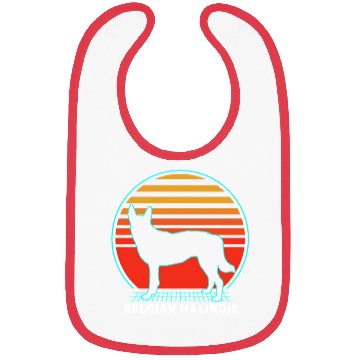 Discover Retro 80s Dog Silhouette Belgian Malinois Bibs