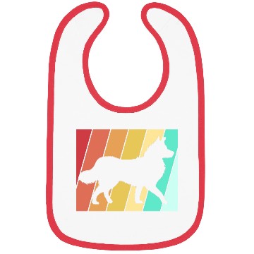 Discover Retro 80s Border Collie Dog Silhouette Bibs