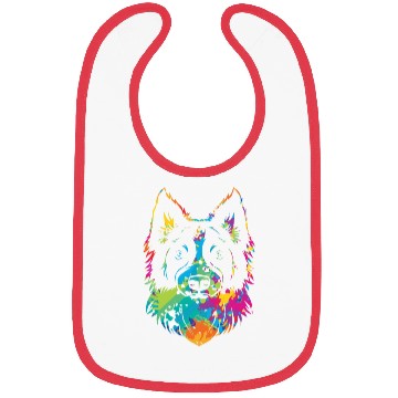 Discover Pop Art Style Dog Face Puppy Border Collie Bibs
