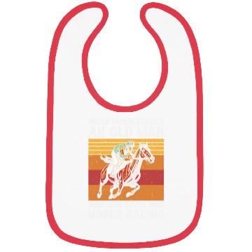 Discover Horse Racing Lover Old Man Bibs