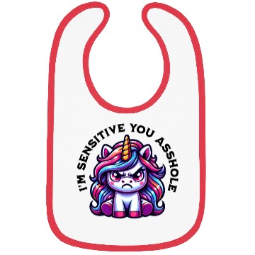 Discover Angry Unicorn Funny Saying Colorful Fun Motif Bibs