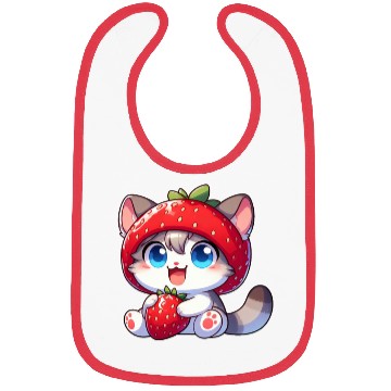 Discover Cute Cat Strawberry Fruit Hat Quirky Bibs