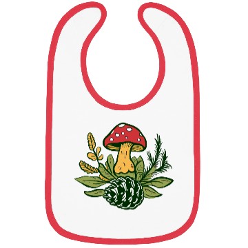 Discover Mushroom Pine Cone Foliage Design Bibs