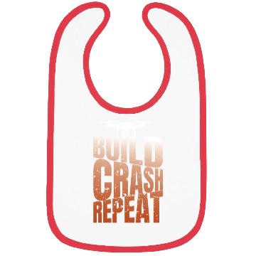 Discover Drone Saying Build Crash Repeat Funny Pilot Bibs