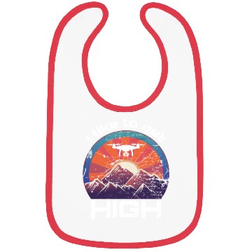Discover Drone FPV racing mountains retro vintage sunset Bibs