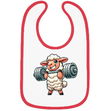 Discover Cute sheep lamb weightlifter fitness workout Bibs