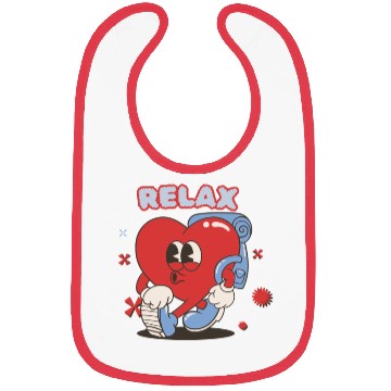 Discover Red Love Retro Bibs