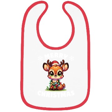 Discover Christmas Fairy Lights Tufted Deer Bibs