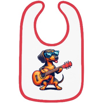 Discover Cute Dachshund Guitar Player Sunglasses Bibs