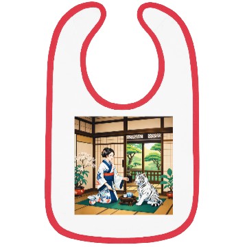 Discover Fantasy Kimono Tiger Premium Bibs